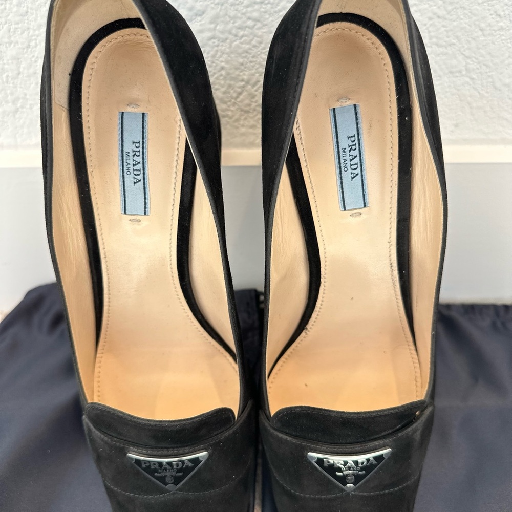 Prada Women's Black Suede Loafers size 42 - Picture 3 of 8